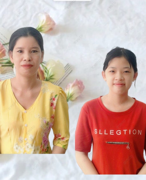 Hai mẹ con quê An Giang