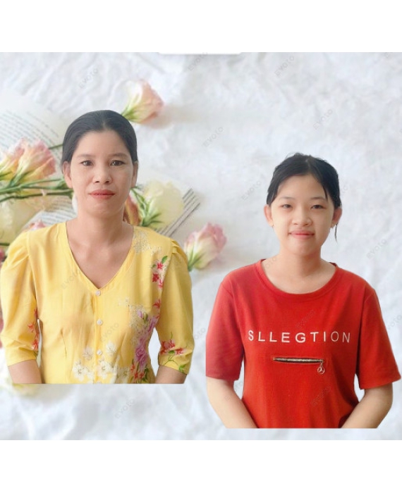 Hai mẹ con quê An Giang